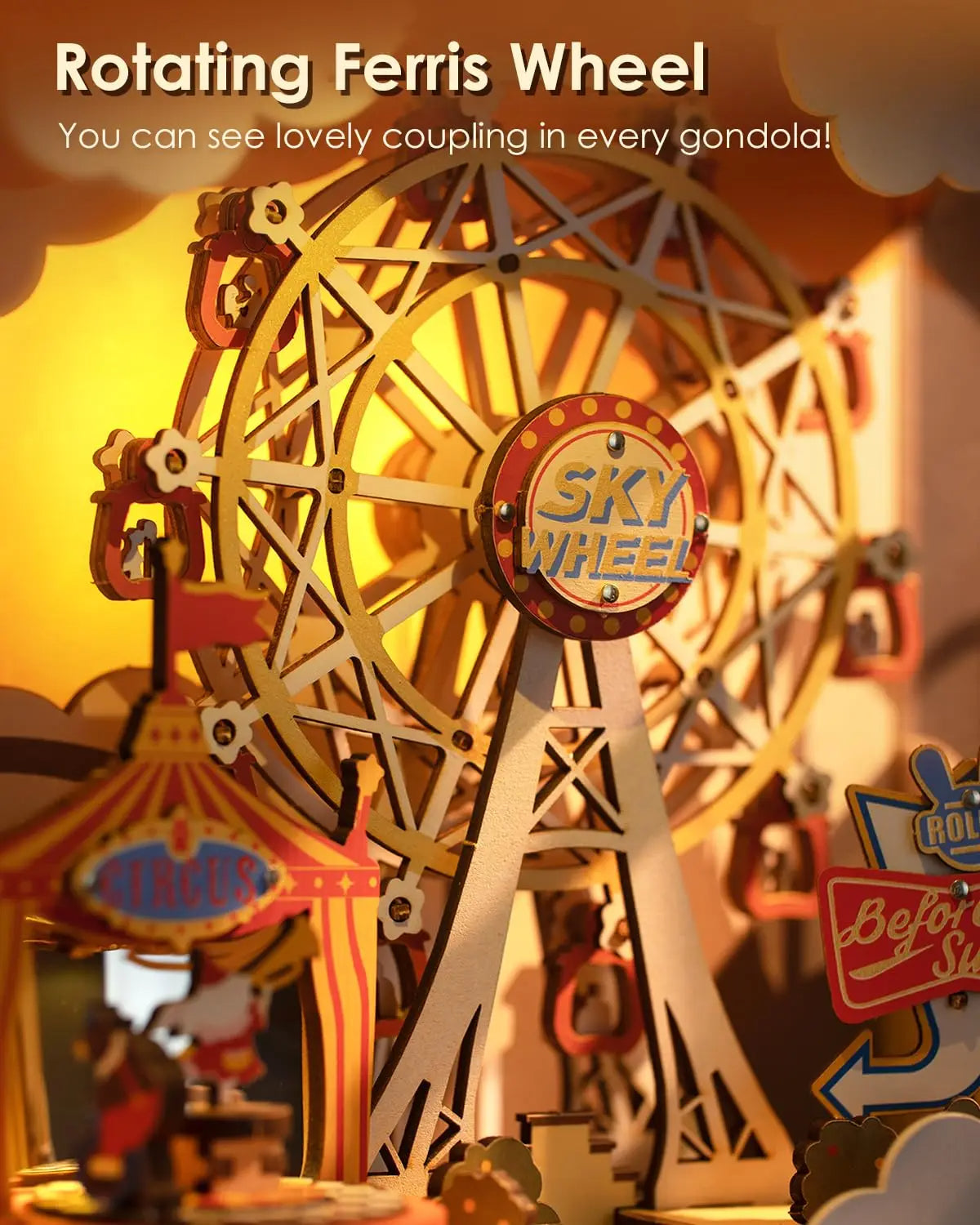 Carrousel Sunset Carnival 3D en Bois