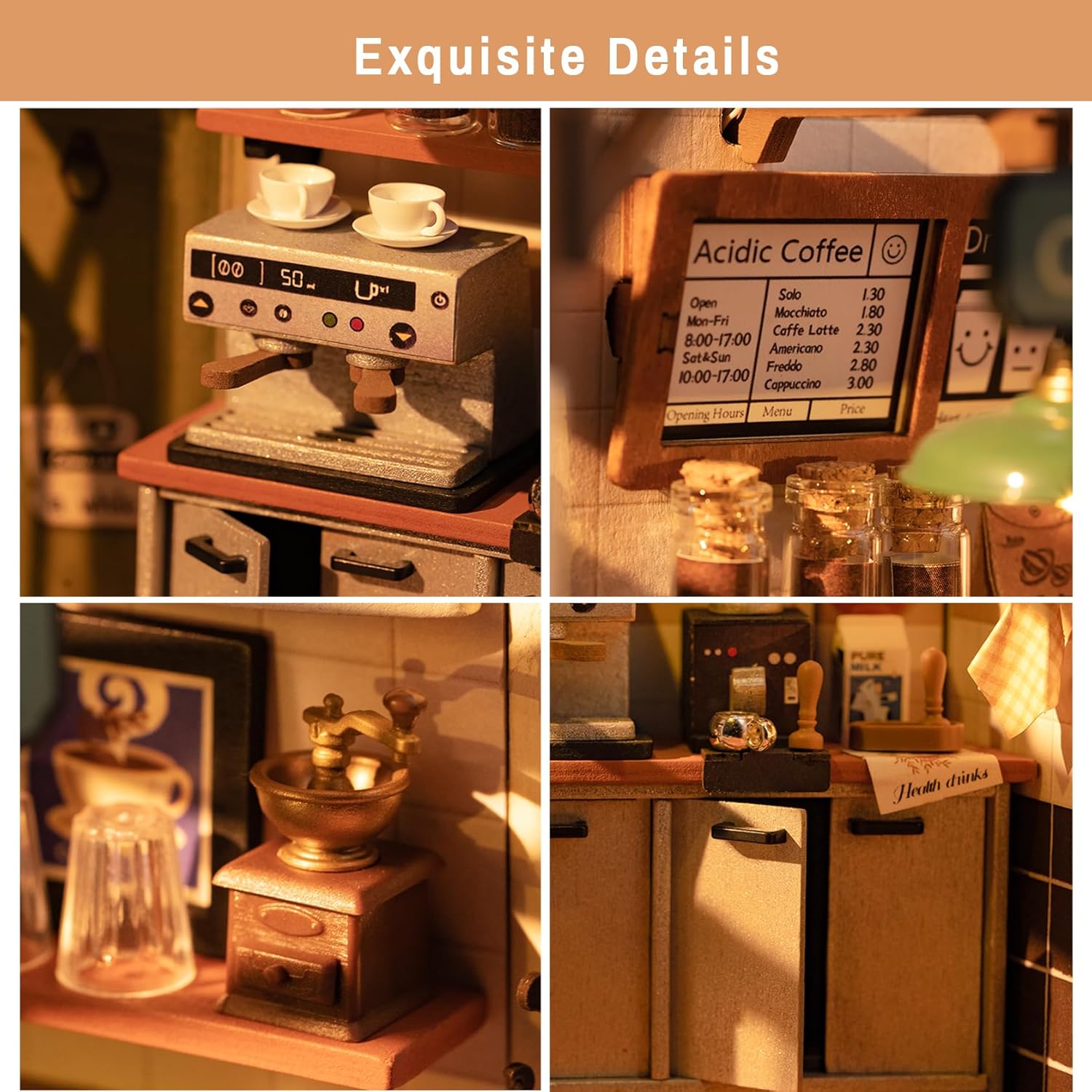 Café Miniature 3D en Bois