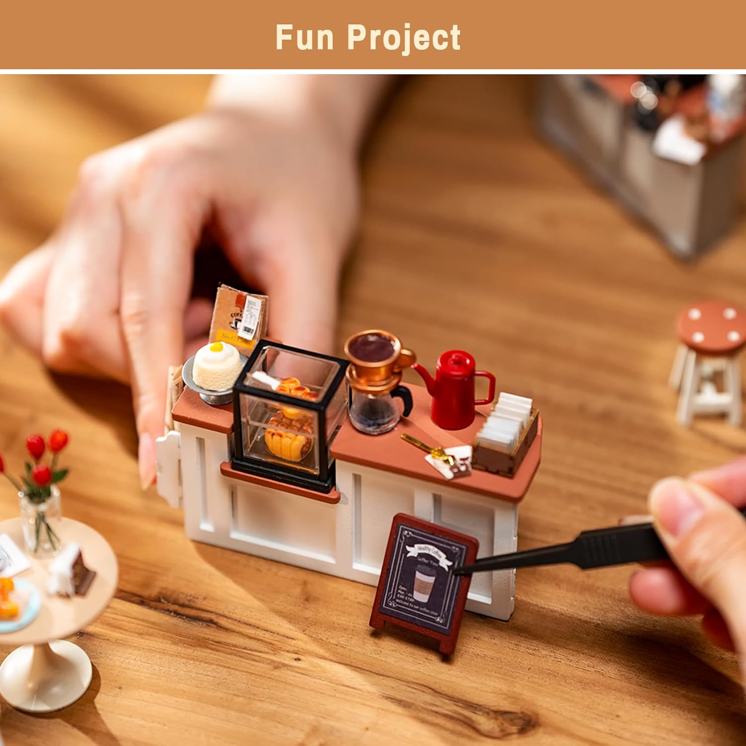 Café Miniature 3D en Bois