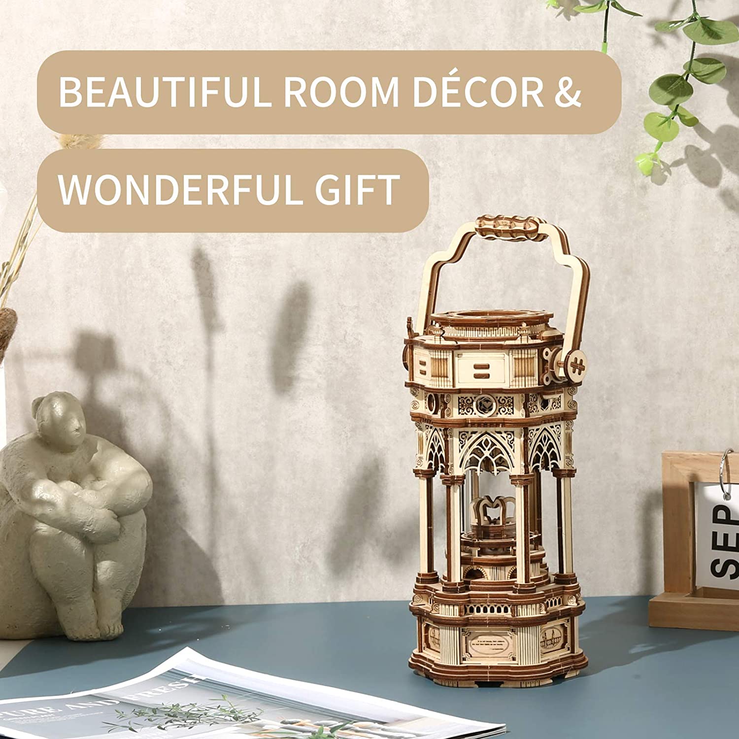 Lanterne Musicale 3D en Bois