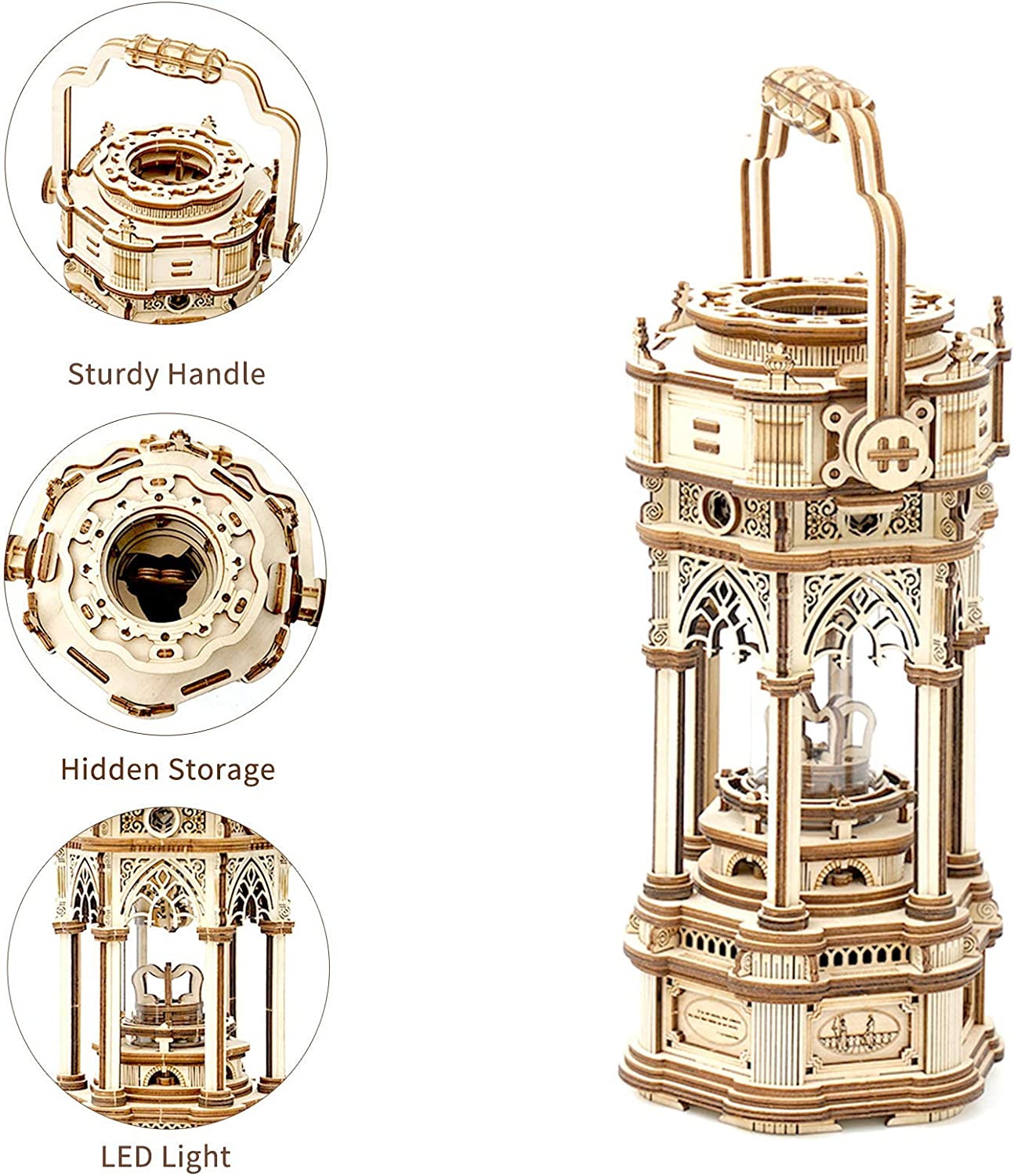 Lanterne Musicale 3D en Bois