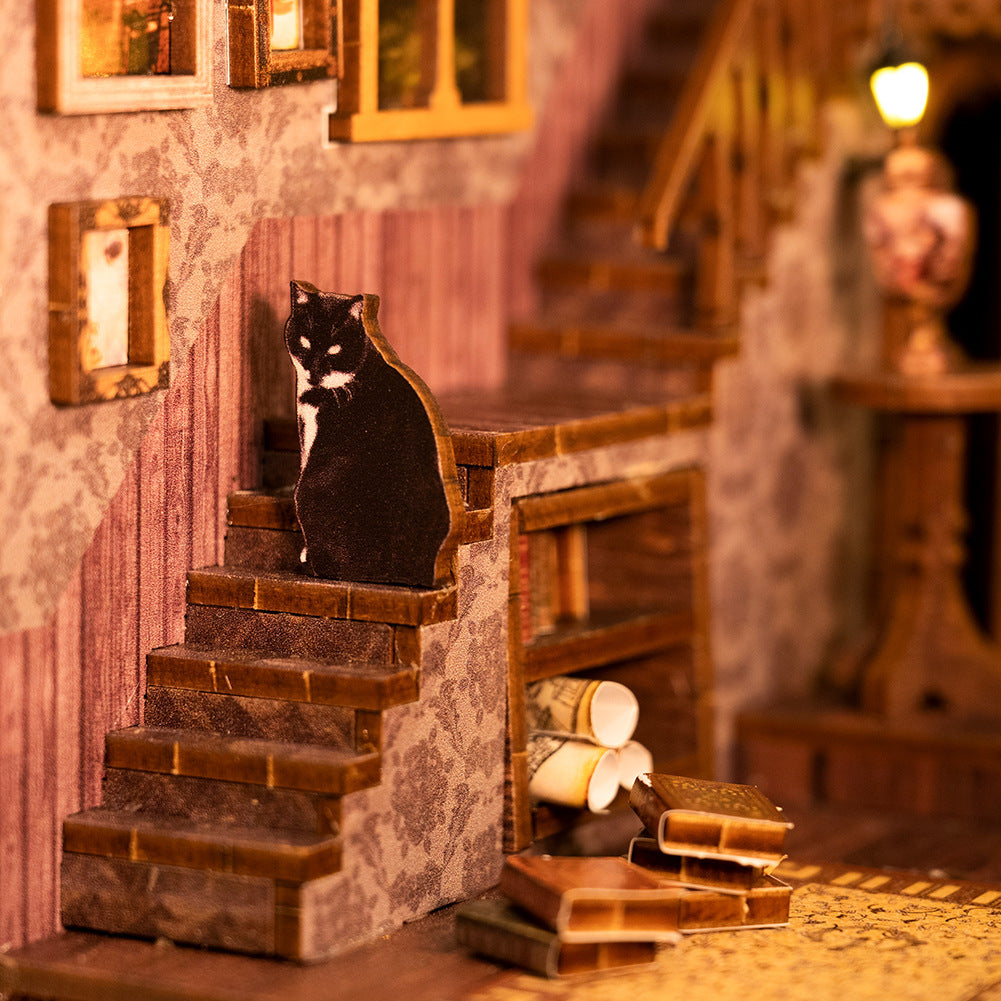 Book Nook Cottage du Savant 3D en bois