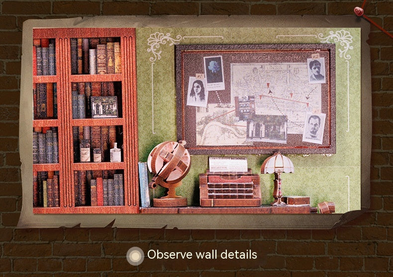 Book Nook Détective 3D en Bois