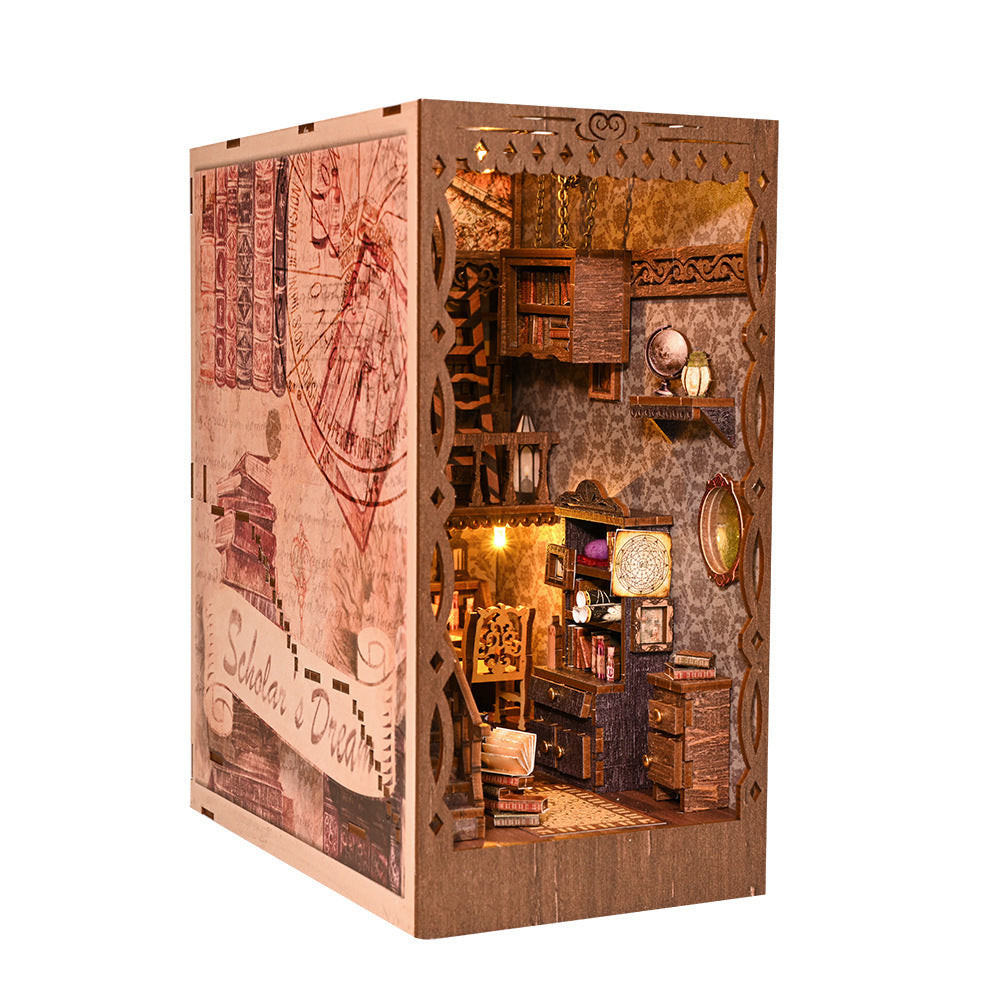 Book Nook Cottage du Savant 3D en bois