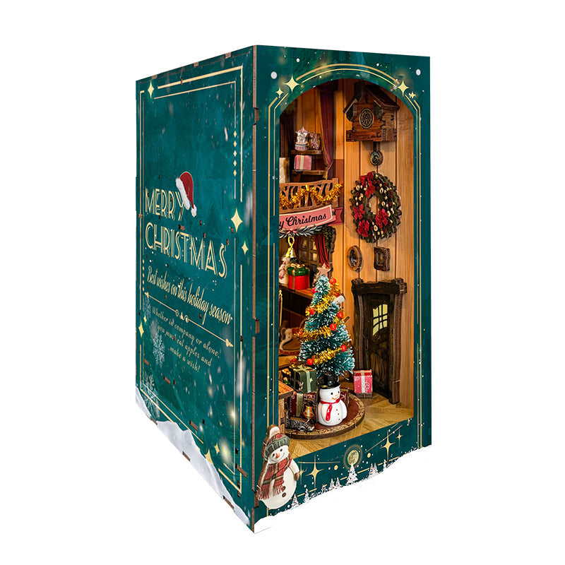 Book Nook maison de noel 3D en bois