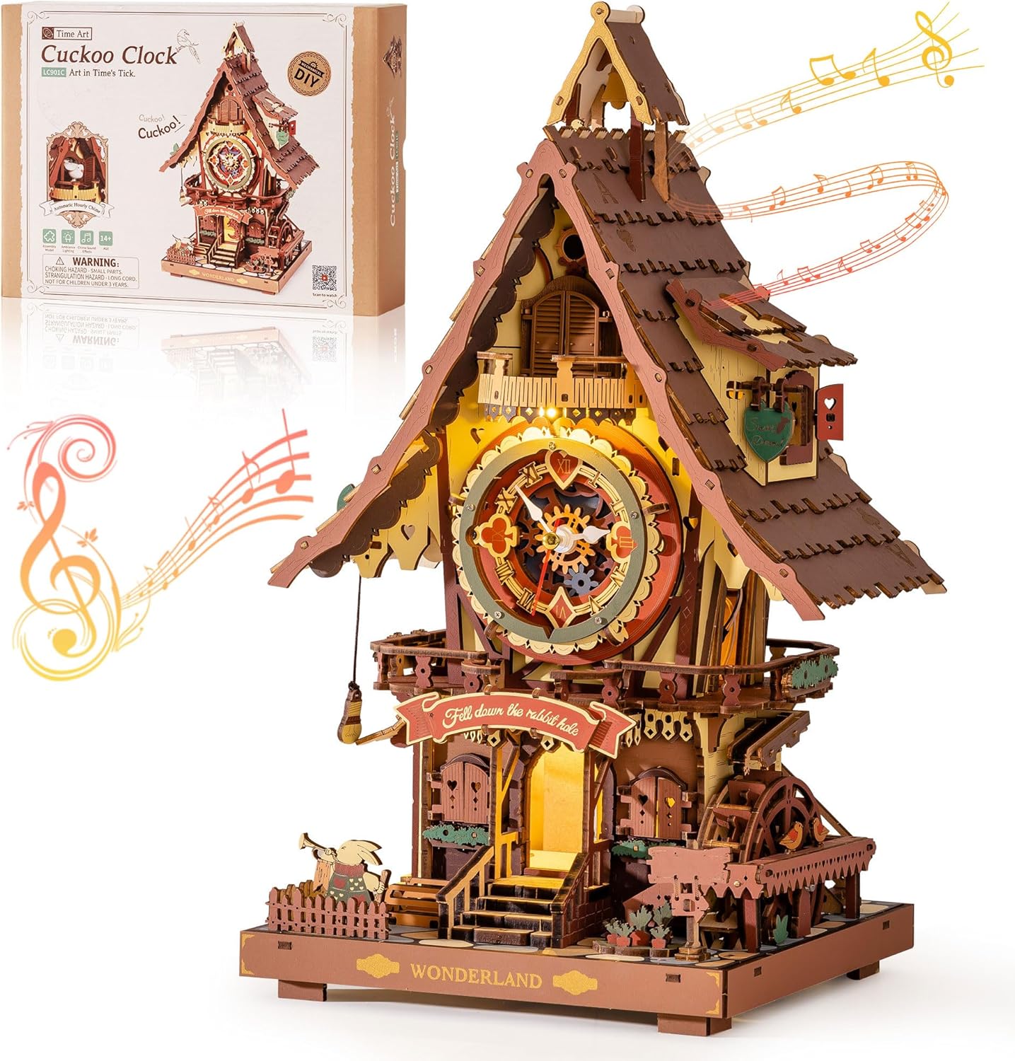 Horloge coucou 3D  en bois