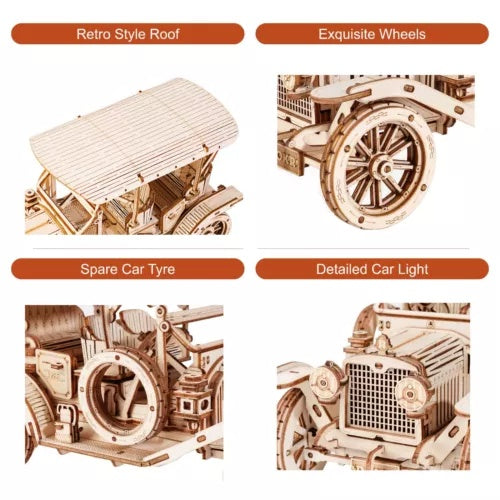 Voiture Vintage 3D en Bois