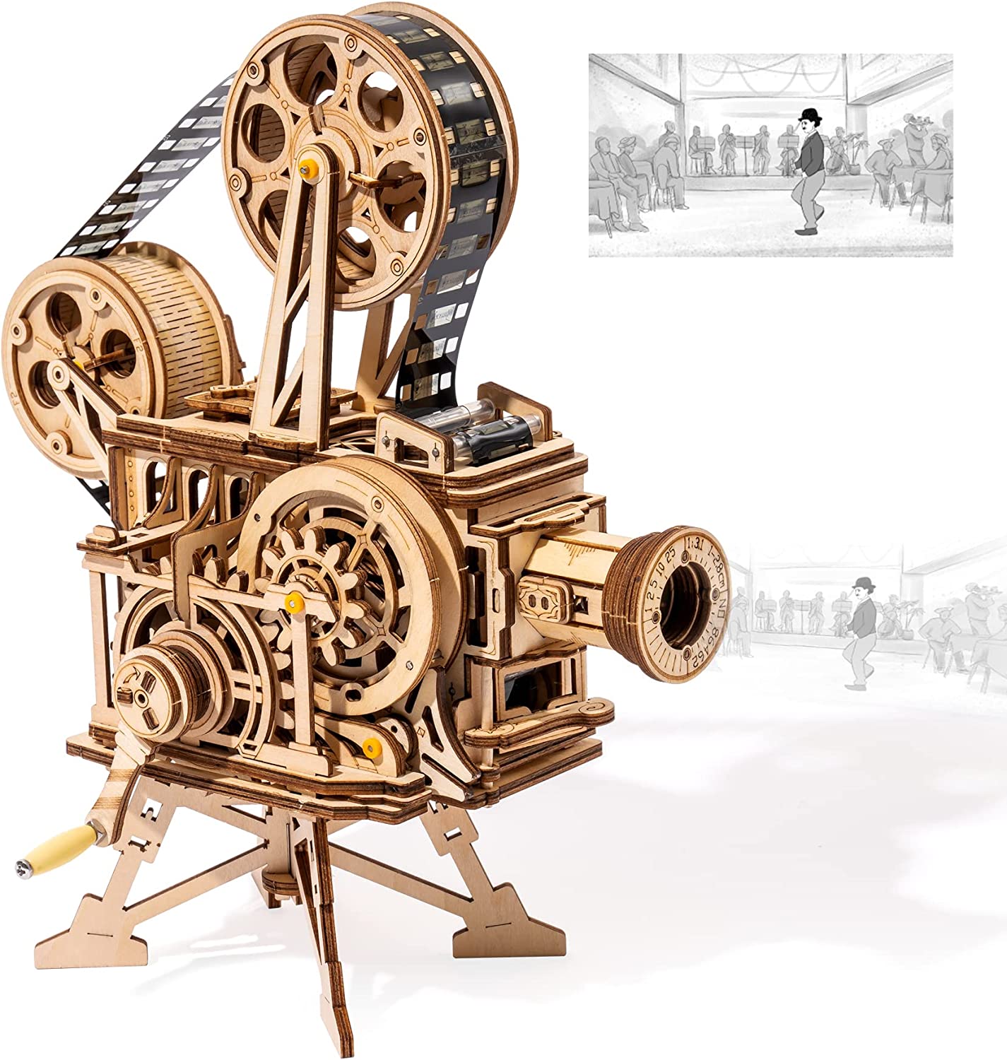 Projecteur Cinéma Rétro 3D en Bois