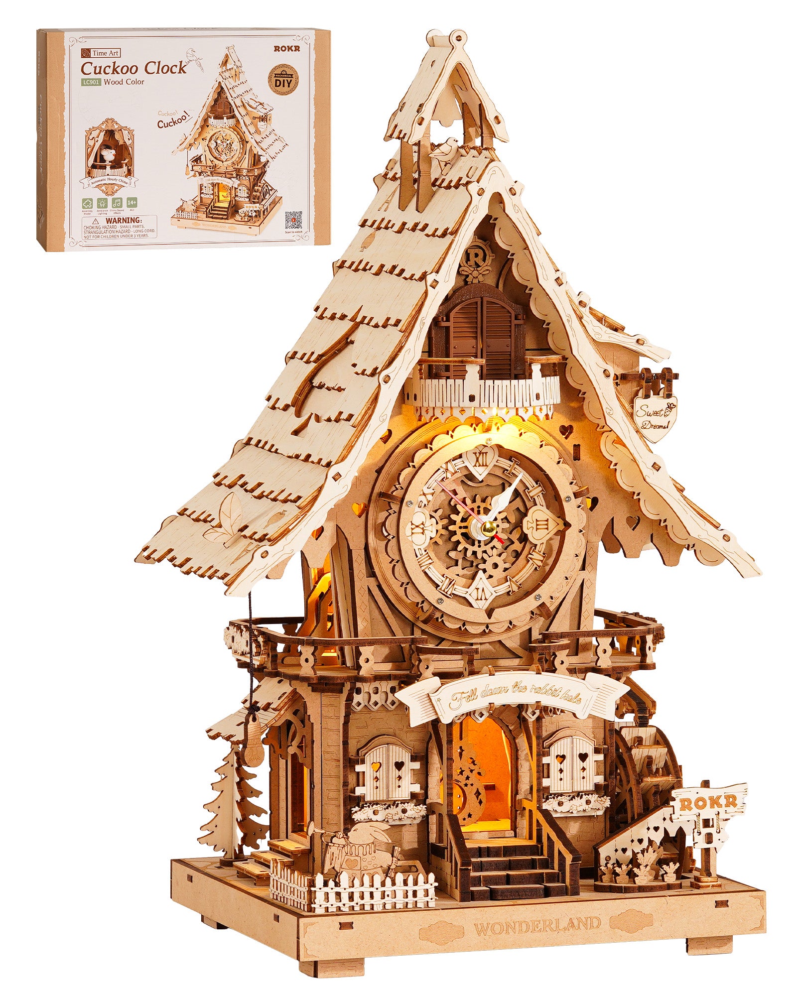 Horloge Coucou 3D en Bois
