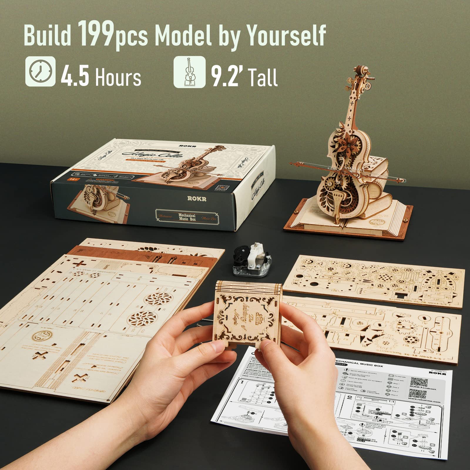 Violoncelle Magique 3D en Bois 2