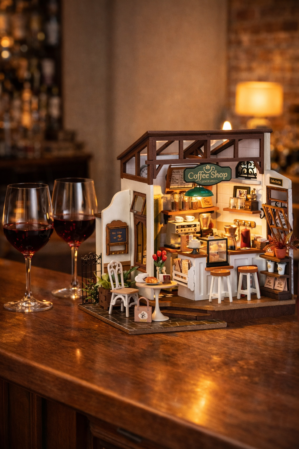 Café Miniature 3D en Bois