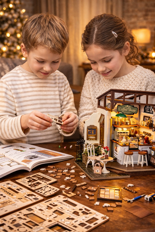 Café Miniature 3D en Bois
