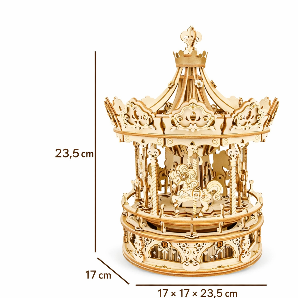 Carrousel Romantique 3D en Bois