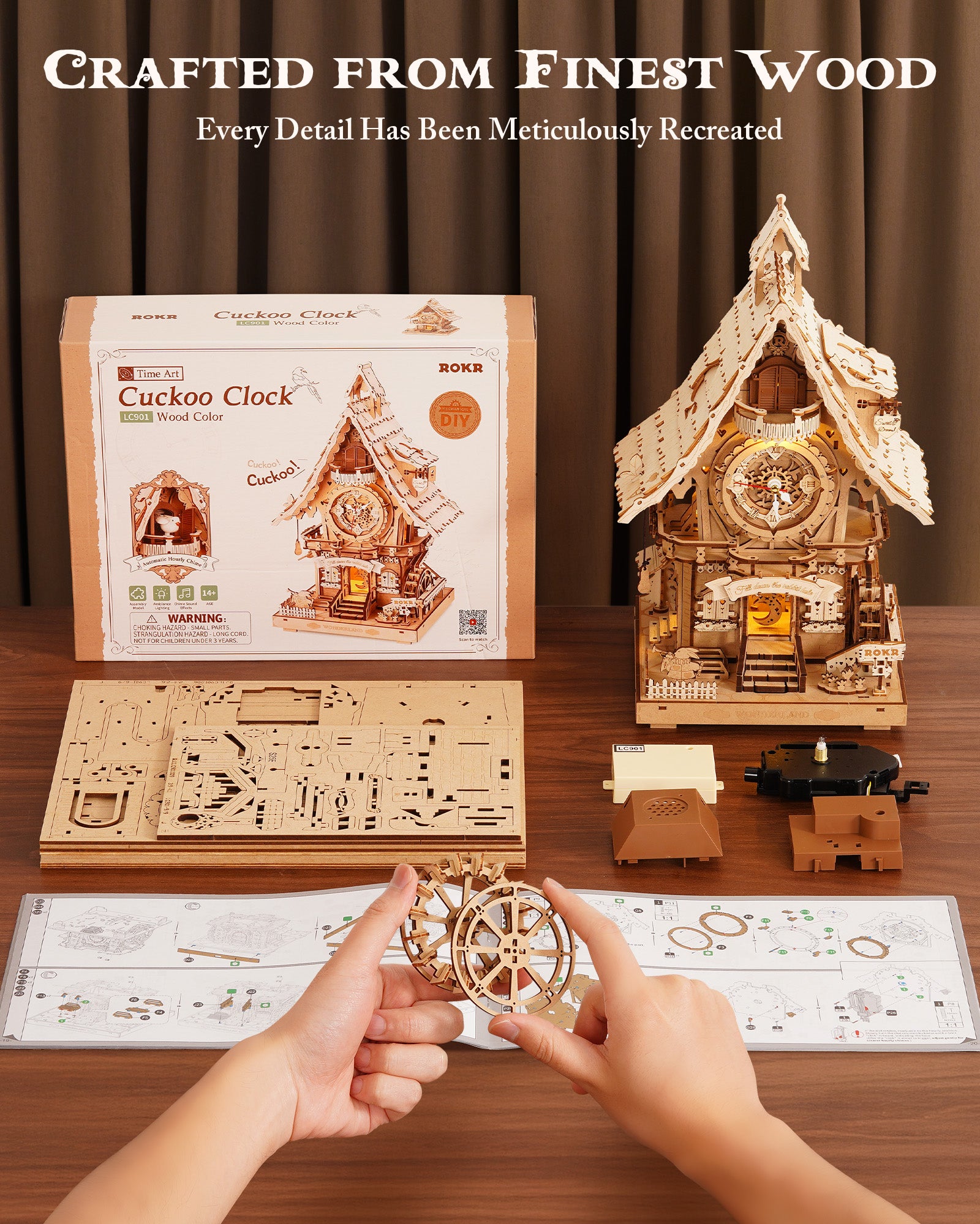 Horloge Coucou 3D en Bois