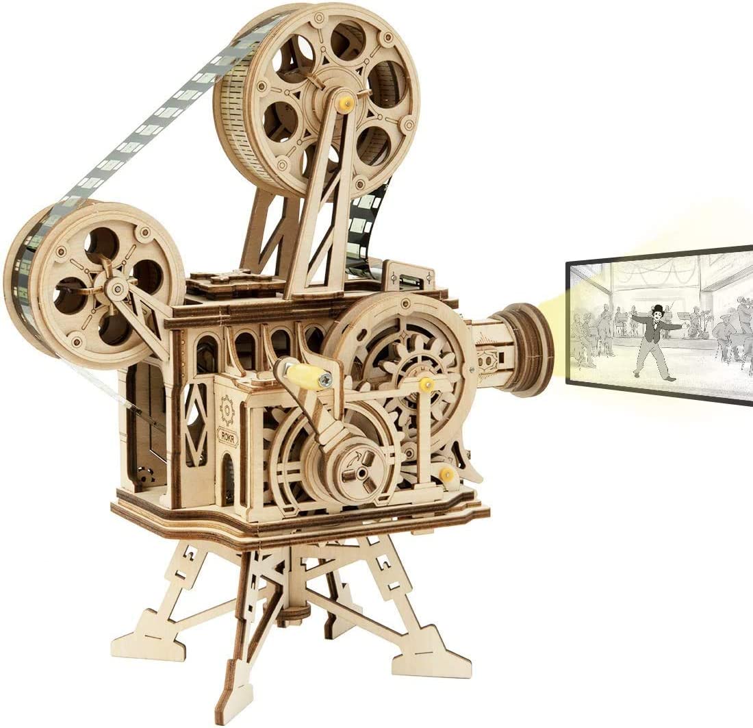 Projecteur Cinéma Rétro 3D en Bois