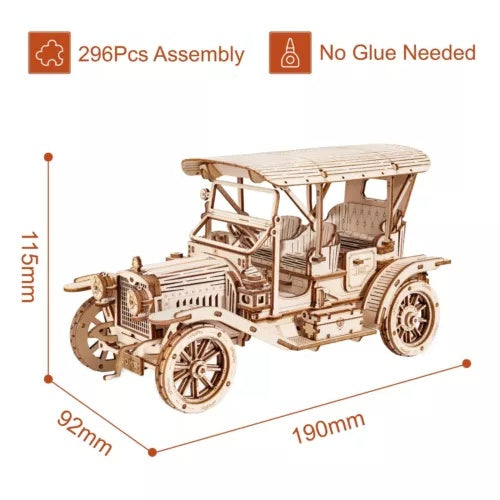 Voiture Vintage 3D en Bois